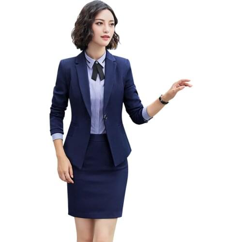 Professional Suit Set Tooling Women Student Teacher Interview Service Uniform OL Suit Skirt Workwear 12891