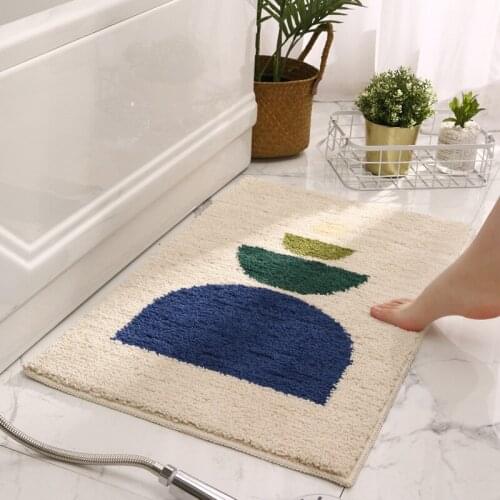 Simple Nordic Home Flocking Geometric Carpet Floor Door Bedroom Bathroom Absorbent Non-slip Floor alfombra dormitorio juvenil