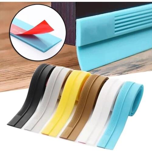 1M Self Adhesive Door Bottom Sealing Strip Weather Window Rubber Seal Weatherstrip Windproof Dust Door Windshield Sealing Tape