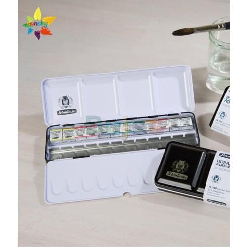 Schmincke Master level solid watercolor Whole block 12/18/24 color artists portable watercolor paint professional art supplies