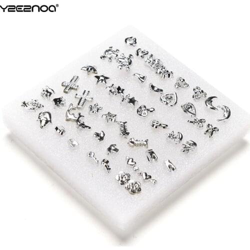 24 Pairs Earrings Mixed Styles Star Moon Flower Geometric Animal Plastic Stud Earrings Set For Women Girls Jewelry