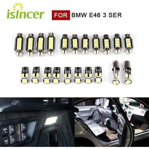 21pcs/set car light For BMW E46 3 series 1999-2005 SMD LED interior lighting complete set White Limo Coupe lamp kit