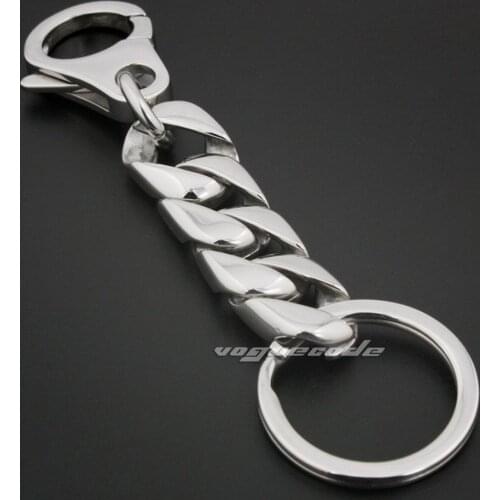 Solid 316L Stainless Steel Mens KeyRing Keychain 5L019KC