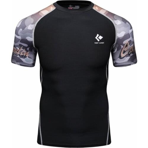 Factory short sleeves men custom diving surfing rash guard top OEM accept rashguard