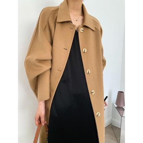 Limited 380 high-end Royal SA elegant temperament single breasted double-sided cashmere coat tweed coat womens Korean version
