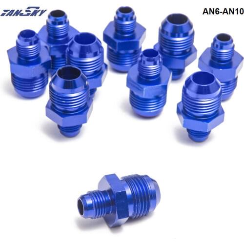 10PCS/LOT Hose End Fitting/ Oil cooler fitting AN6-AN10 for BRAIDED HOSE FUEL OIL WATER (blue,H Q) TK-FITTING AN6-AN10