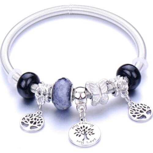 10Pcs/Lot Bracelets for Women tree of life pearl Charms spring Beaded Bracelet Adjustable Fashion Jewelry Friendship Gift