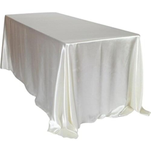 10pcs Rectangle Satin Tablecloth Banquet Hotel Wedding Party Decoration Table Cover Overlays Birthday Party Supply