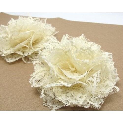 3 5/8 Inches Layered Rose Flower|Burned Edges|Hair Flower|Brooch Pin|Wedding Fabric Flower|Applique|Handmade|Floral Supply