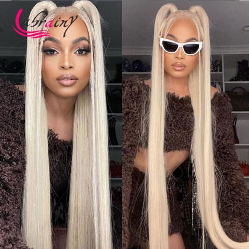 40 Inches Hd Transparent Lace Front Human Hair Wig 613 Blonde 13X6 Lace Frontal Colored Wigs Woman Pre Plucked Bleach Knots 13x5