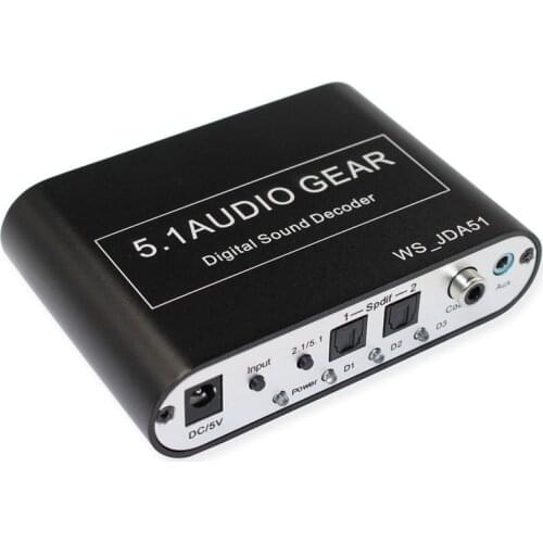 5.1 Audio Decoder Digital AC3 Optical to Stereo Surround Analog HD 2 SPDIF Ports HD Audio Rush for HD Players/DVD/XBOX360
