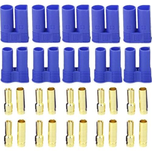 5 Pairs of EC5 Banana Plug Bullet Connector Female+Male for RC ESC LIPO Battery/Motor