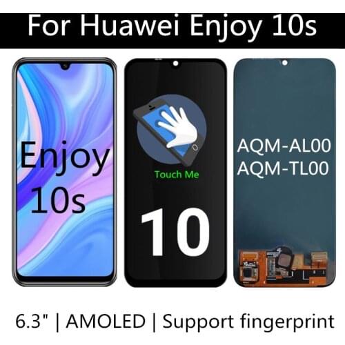6.3" AMOLED For Huawei Enjoy 10s AQM-AL00, AQM-TL00 LCD Display Touch Screen Digitizer Assembly Replacement