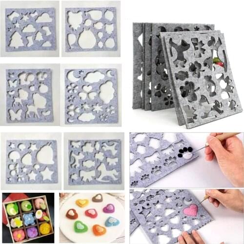 6pcs Wool Felt Mold Needle Felting DIY Craft Stencil Applique Mould Needlework Tool Handicraft