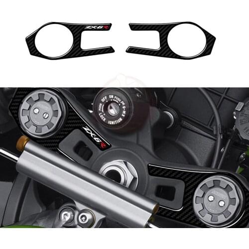 Motorcycle accessories carbon fiber trident 3D sticker decals for Kawasaki ZX6R ZX-6R 2009 2010 2011 09 10 11