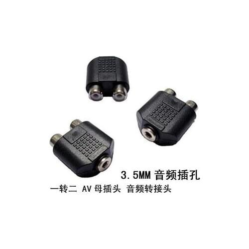 Free shipping RCA connector headset connector 3.5mm female to 2RCA connector audio adapter microphone adapter