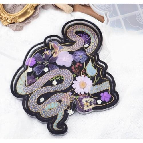 Snake Dish Glossy Mold Handmde Epoxy Resin Craft Jewelry Accessories Storage Plate Silicone Molds Diy Tool Skull Head Tray