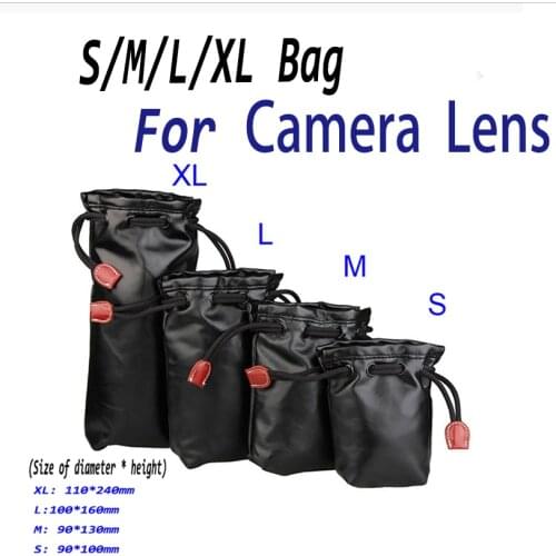 S/M/L/XL Camera Bag Lens Case Waterproof PU Bag Soft Protector For Canon Nikon Sony For Outdoor Sightseeing Camera Accessories