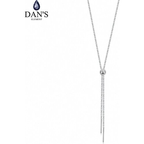 DANS Element Brand Colors Real Austrian Crystals Fashion Water Drop Tassel Pendant Necklace for Women Valentine Gift 134454