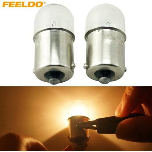 FEELDO 10pcs T1614 T16 24V5W BA15S 1156 Truck Clear Glass Lamp Turn Tail Bulb Auto Indicator Halogen Lamp #AM3163