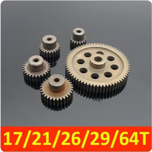 HSP 1/10 RC EP Car motor gears 94111 94123 94170 upgrade spare parts metal spur gears Pinion 0.6M 17T/21T/26T/29T/64T