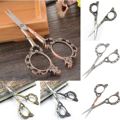 JX-LCLYL European Vintage Stainless Steel Sewing Shears Floral Scissors Craft DIY Tools