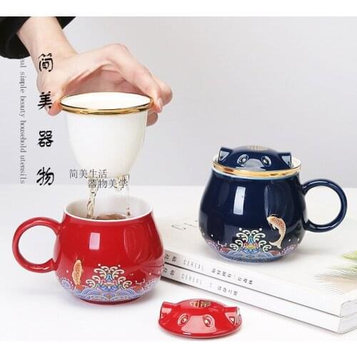 Cat starry sky ceramics Mug with Vintage porcelain mug,Flower Tea Set Coffee Cup,Water Milk Coffee Drinkware Gift cups cat paw