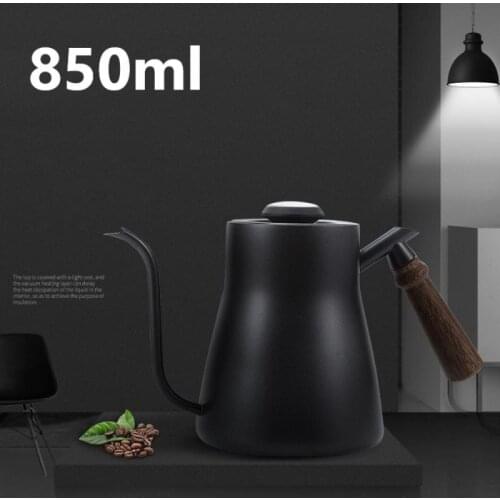 850ml Stainless Steel Handle Drip Coffee Pot Long Gooseneck Spout Kettle Pour Over Coffee With Thermometer Lid Kitchen Tools