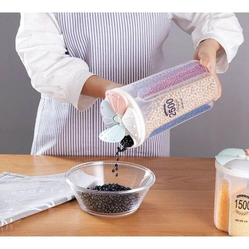 Kitchen Cereal Storage Sealed Jars Plastic Food Storage Container Fridge Organizer Moisture-Proof Hermetic Pots Noodle Organizer