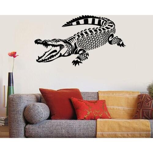 Crocodile Wall Stickers African Animal Alligator Vinyl Decal Crocodilian Home Decor Bedroom Living Room Decoration Ferocious