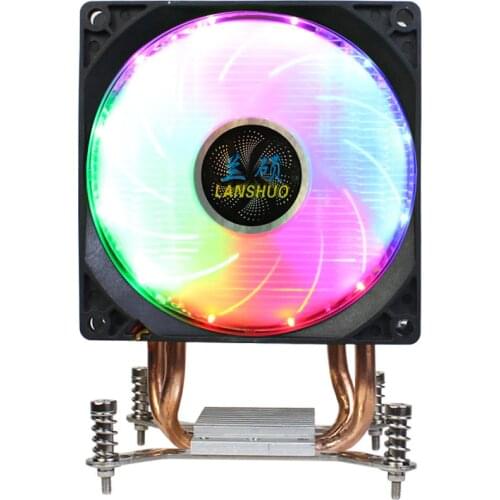 LANSHUO 4 PIN PWM CPU cooler 90mm 2 Heat Pipes Quiet RGB Double fan cooling System for X79 X99 LGA2011 New Arrivals