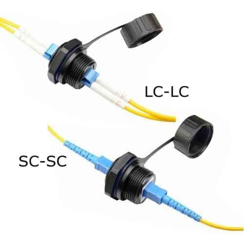 LC to LC & SC to SC Socket IP68 M25 Computer Network SCLC Fiber Optic Patch Cord Jumper Cable Waterproof Connector Aviation Plug