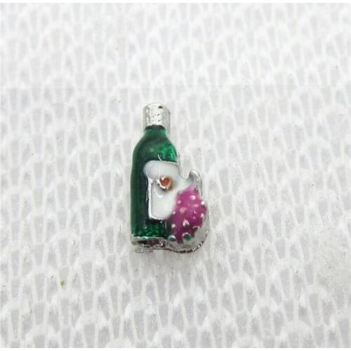 Hot Selling 20pcs/lot Winebottle Floating Charms Living Glass Memory Lockets Floating Charms DIY Jewelry Accessory