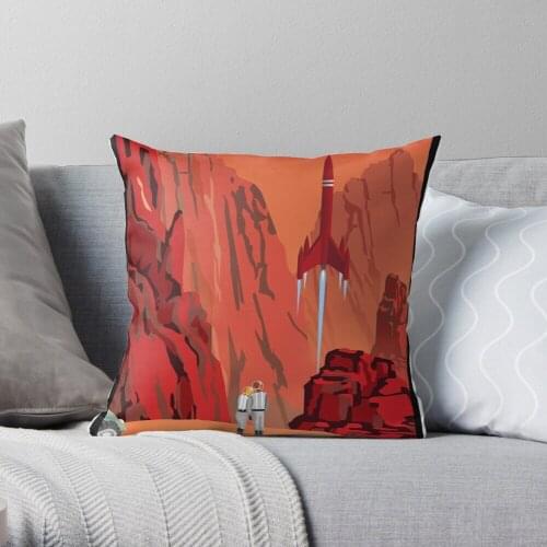 Mars Travel Poster Throw Pillow Cushion Cover Polyester throw pillows case on sofa home living room car seat decor 45x45cm