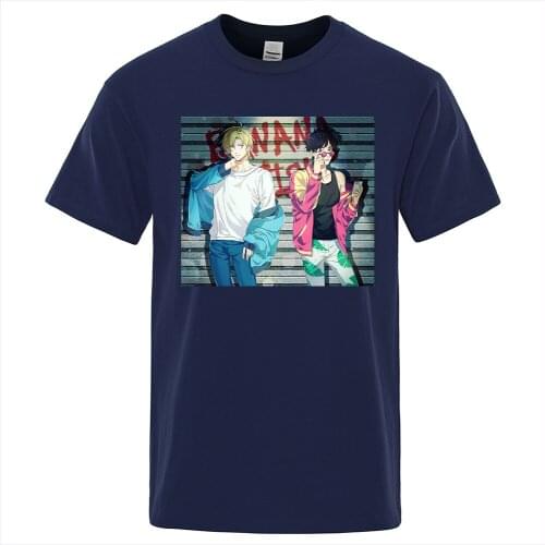 Banana Fish Anime Harajuku Printing Male T Shirt Loose Breathable Tops Oversized Brand T-shirts Men Casual Summer Tee Shirts