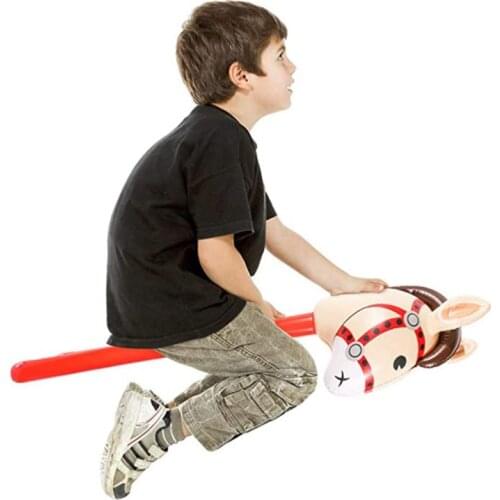 Inflatable Horse Heads Cowgirl Stick PVC Balloon Outdoor Educational Toys for Children Baby Birthday Gifts