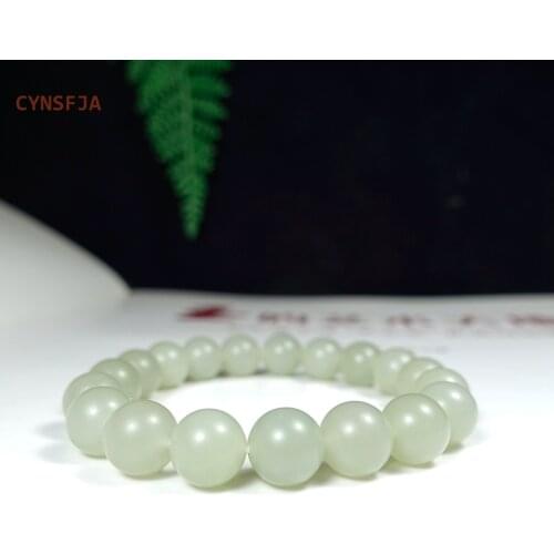 CYNSFJA New Real Rare Certified Natural Chinese Hetian Jade Nephrite Lucky Amulets Jade Bracelets High Quality Best Gifts
