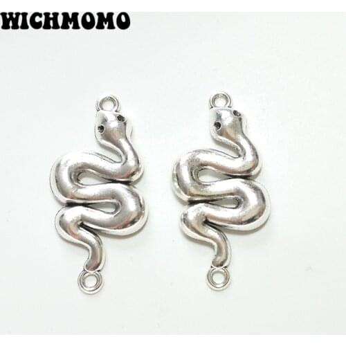 2019 New Fashion 52*26MM 2pieces Retro Zinc Alloy Snake Shape Loop Linker for DIY Necklace Connectors Charms