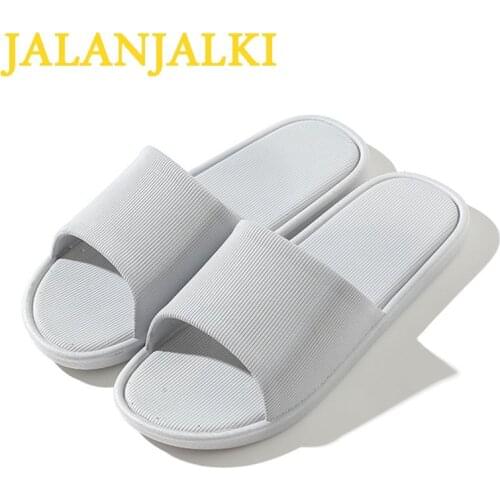 JANLANJALKI Men Slippers White Black Couple Home Shoes Non-slip Women Flip-flop Flexible PVC Male Sandals Indoor Bathroom Slides