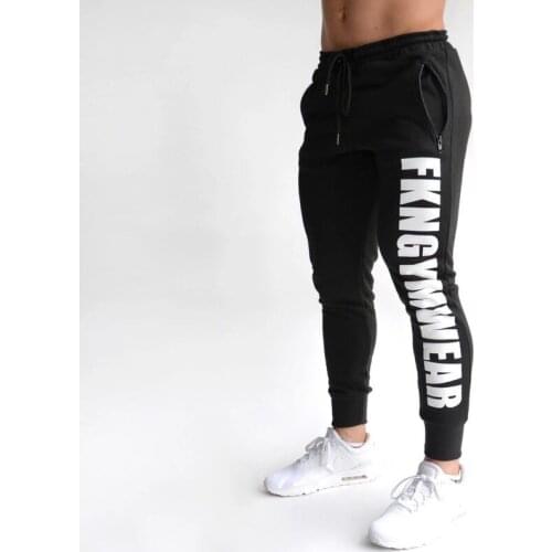 HOUZHOU Black Mens Sports Pants Joggers Tracksuit Pants Sportswear Man Trousers Jogging Training Running Print Sweatpants Male
