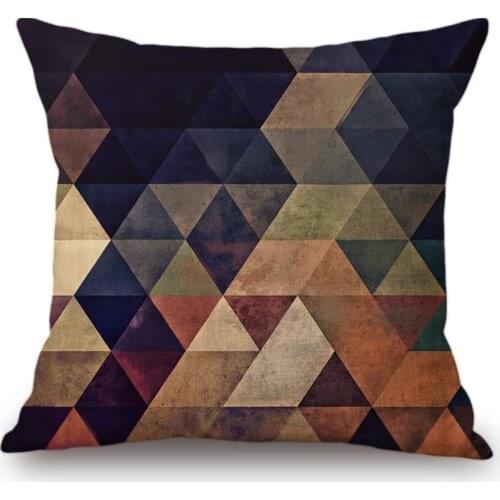 Nordic Luxury Style Mosaic Triangle Plaids Geometric Pillow Case Cushion Cover Car Seat Office Chair Decor Throw Pillow Cover
