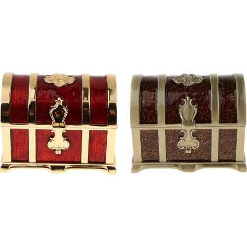 Souvenir Trinket Storage Box With Enamel Handmade Treasure Chest Box