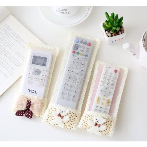 Fabric Cartoon Bear Bow TV and Air Condition Remote Control Set New Lace Remote Cover Big Medium and Small dust-proof bolsos