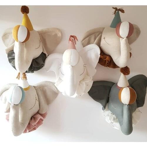 Kids Room Decoration 3D Animal Heads Elephant Deer Unicorn Head Wall Hanging Decor For Children Room Nursery Room Decoration