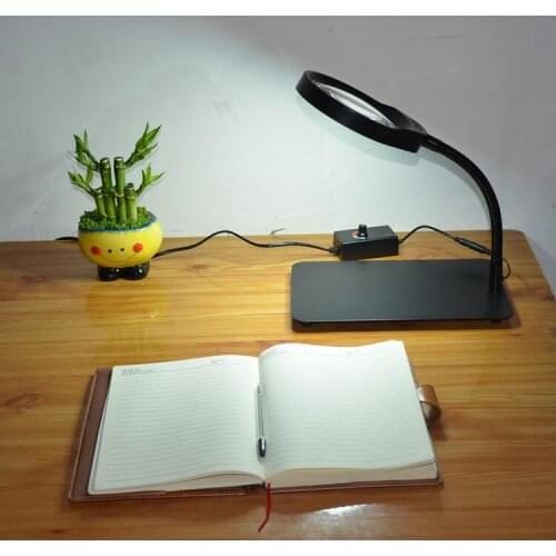 Reading 8X Large Lens Magnifying Glass Adjustable light 5X 10X New style Lighted Magnifier Table Top Desk LED Lamp