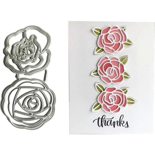 Rose Metal Cutting Dies Stencil Scrapbooking DIY Album Stamp Paper Card Mold Embossing Decoration Craft