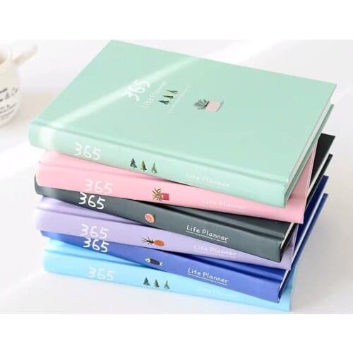 High Quality 365 Days Colored Pages Diary Weekly Journal Notebook Planner Year Schedule Plan Note Sketch Book Stationery Agenda