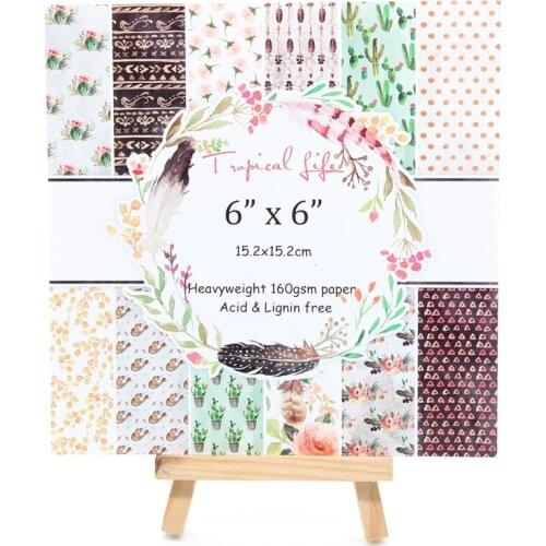 YPP CRAFT 12pcs 6" Single-side Printed Tropical Life pattern creative papercraft art paper handmade scrapbooking kit set book