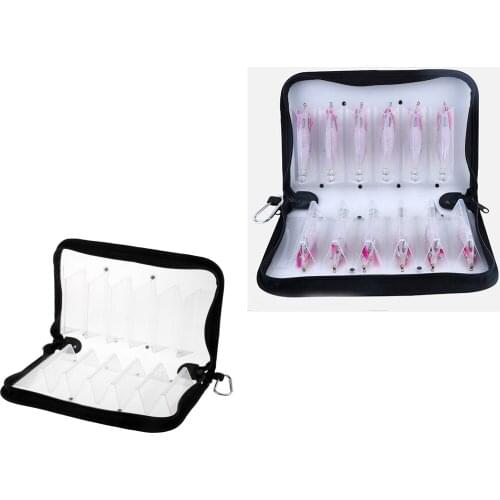 2pcs Squid Jig Bag Pouch Both Side Storage Lure Case Holder Wallet Clear 12 Compartments
