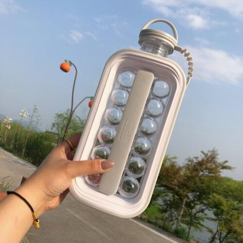 2 In 1 Ice Ball Maker Portable Creative Ice Container Ice Bucket Round Tray Craft Mold Kettle Bar Kitchen Tool Leakproof